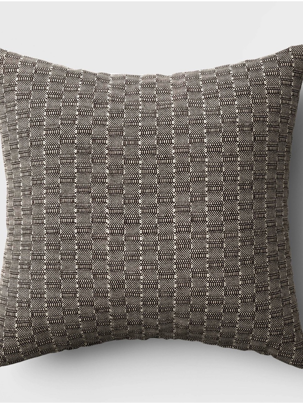 NEW Threshold Oversized 24” Black/Neutral Textural Woven Square Throw Pillow